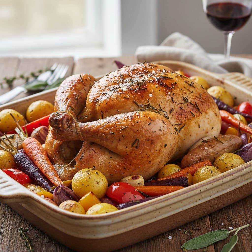 Pollo al horno con verduras: receta fácil y deliciosa